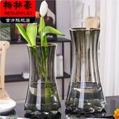 加厚透明玻璃花瓶水养富贵竹鲜花插花瓶客厅摆件高级简约创意轻奢