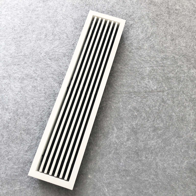 白色极简百叶加长空调出风口窄边框线形检修口pvc定制格栅进风口