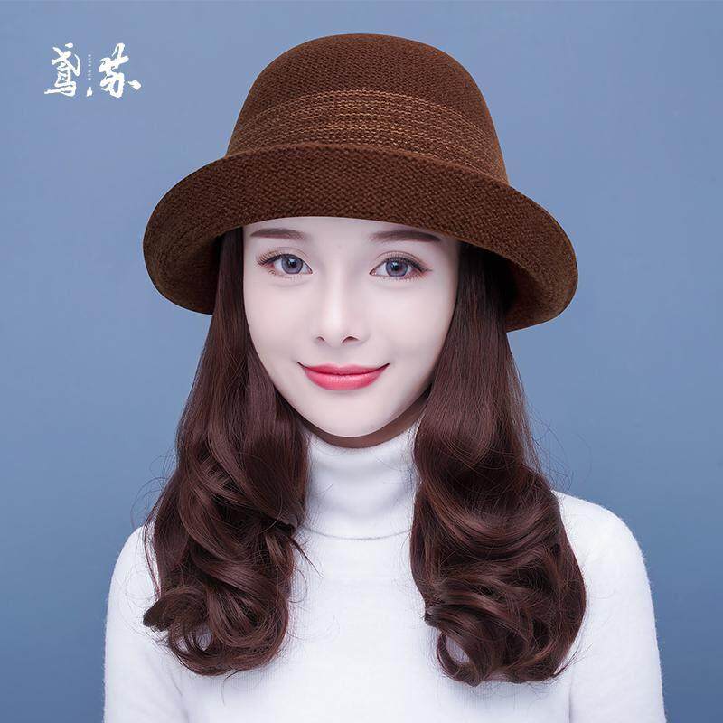 假发妇女的全发带帽子假发一体式2025新的可拆卸短卷发现实假发全