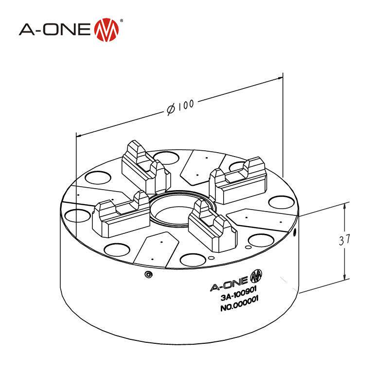 A-ONE机床定位夹具100型气动卡盘 工作台主轴快速定位夹具工装