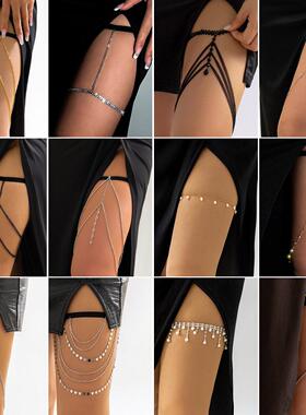 Water Diamond Beach Elastic Sexy Leg Chain for Women个性腿链
