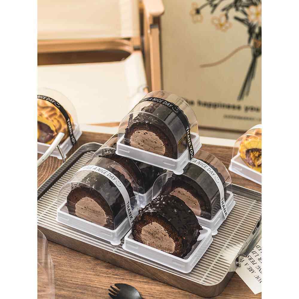 蛋糕卷包装盒单个日式瑞士肉松虎皮梦龙卷红丝绒切件一次性盒子