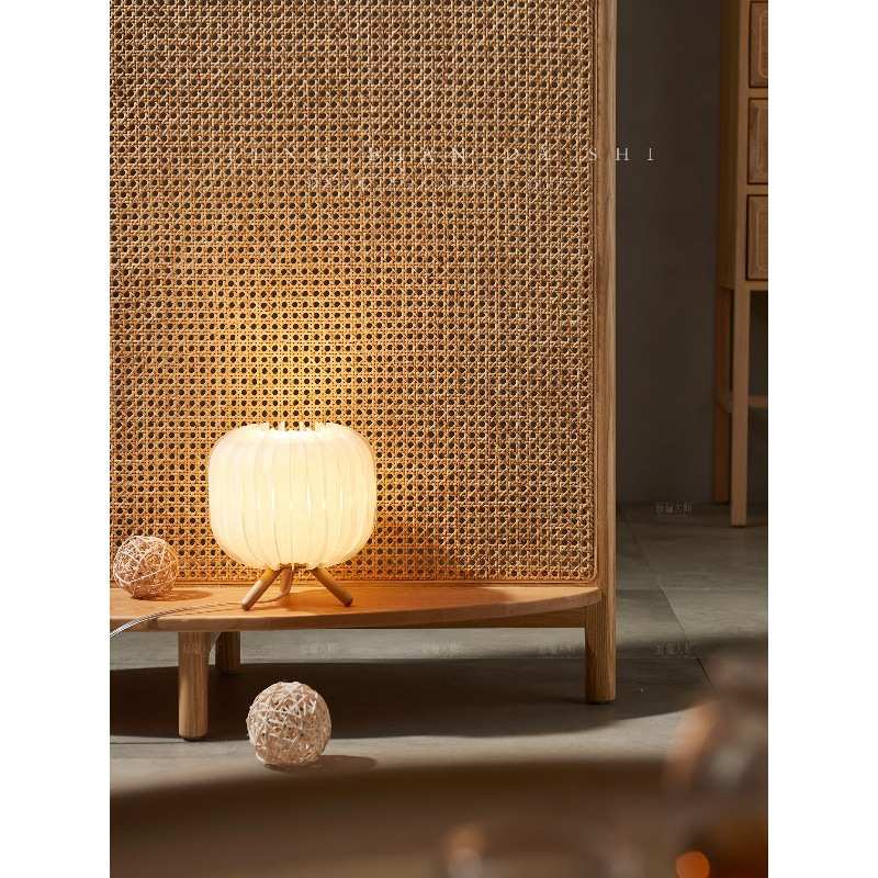 北欧实木藤编屏风隔断客厅卧室移动玄关遮挡简约现代置物座屏
