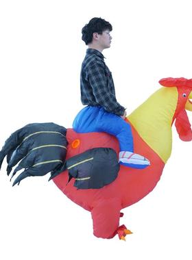 通TMM卡人偶服饰滑稽搞笑演节出色道具成人儿童日表演彩公鸡充气