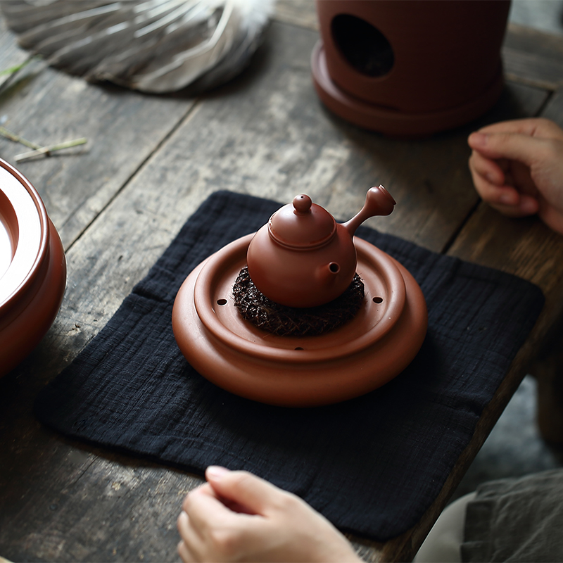 潮州手拉壶章思林纯手工功夫茶具朱泥侧把泡茶壶冲罐茶壶家用冲茶