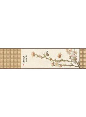 新中式荷花戏鱼客厅禅意装饰画茶室民宿背景墙壁画原木风横版挂画