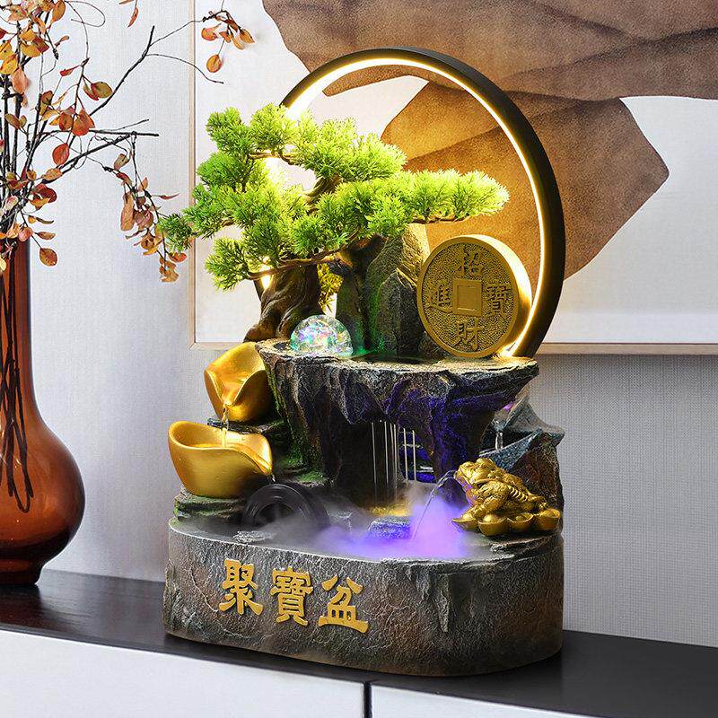 聚宝盆摆件招财聚财风水轮流水景观循环水办公室桌面开业礼物装饰