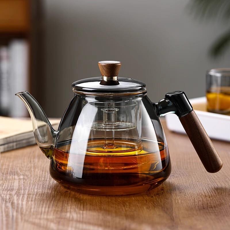 玻璃茶壶黑晶炉加厚耐热烧水壶大容量耐高温蒸泡茶壶功夫茶具套组