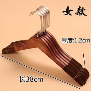 正品服装店衣架长专用挂钩覆古防滑植绒质衣架家衣用衣挂服衣架木