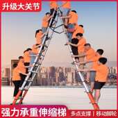 铝立方铝合金工程伸缩梯子人字梯加厚家用关节升降折叠多功能人字