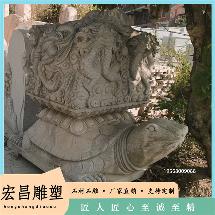 石雕仿古做旧石头乌龟驮碑 动物寺庙白麻做旧龟驮碑 陵园龙龟碑石