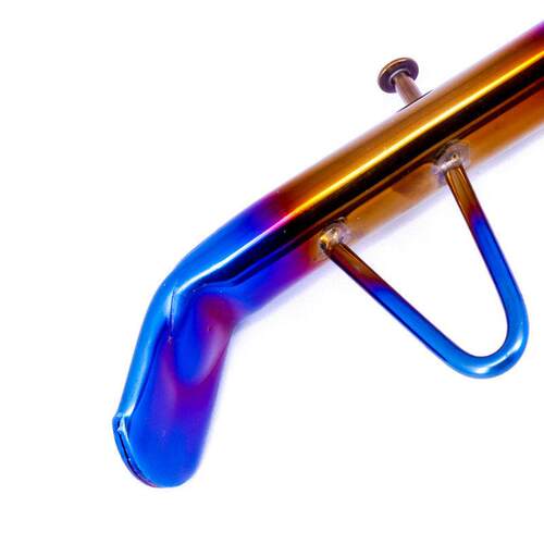 电动车偏彩撑配件单摩板托车钛边烧脚色脚撑no7UmvY+鬼火踏车烧蓝