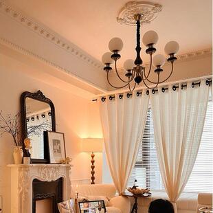 中古风卧室餐厅魔豆灯具实木法式 书房客厅南洋衣帽间吊灯 复古美式