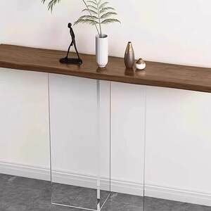 玄关亚桌子轻奢对克力靠墙窄简自然边985原木台入户正门柜约现代