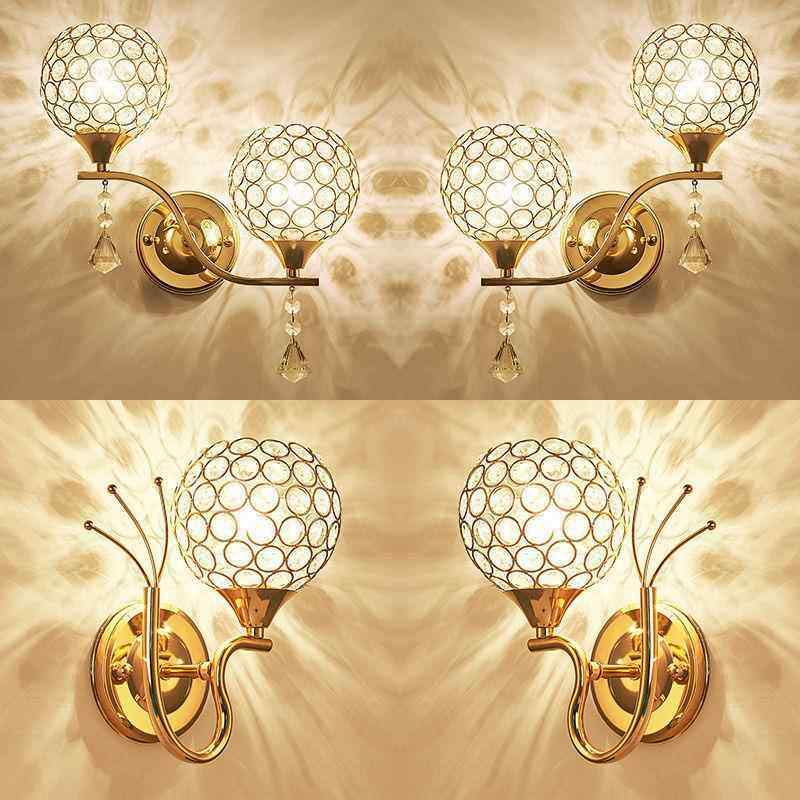 LED水晶墙壁灯简约卧室床头灯现代客厅书房餐厅灯工程楼梯过道灯