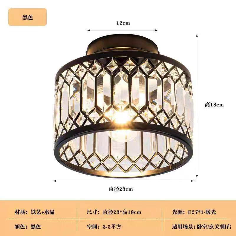 高端现代水晶吸顶灯玄关阳台灯嵌入式走廊过道跨境中山灯具