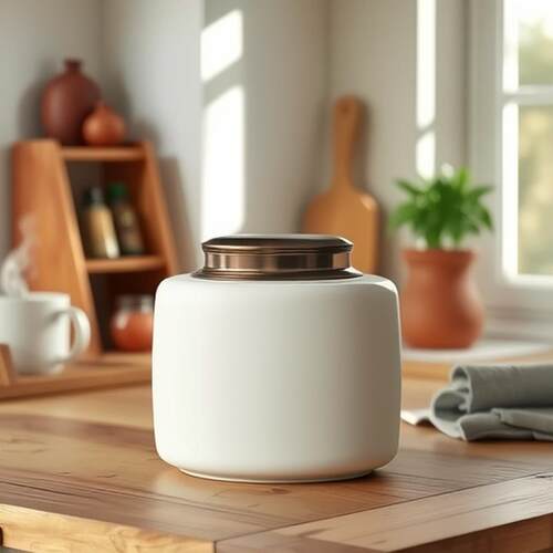 大号茶叶罐陶瓷密封存储收纳罐金属双盖散茶茶仓普洱茶现代简约