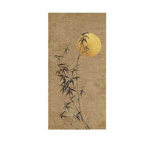 新中式玄关装饰画竖版竹子走廊过道挂画侘寂风禅意茶室布置感