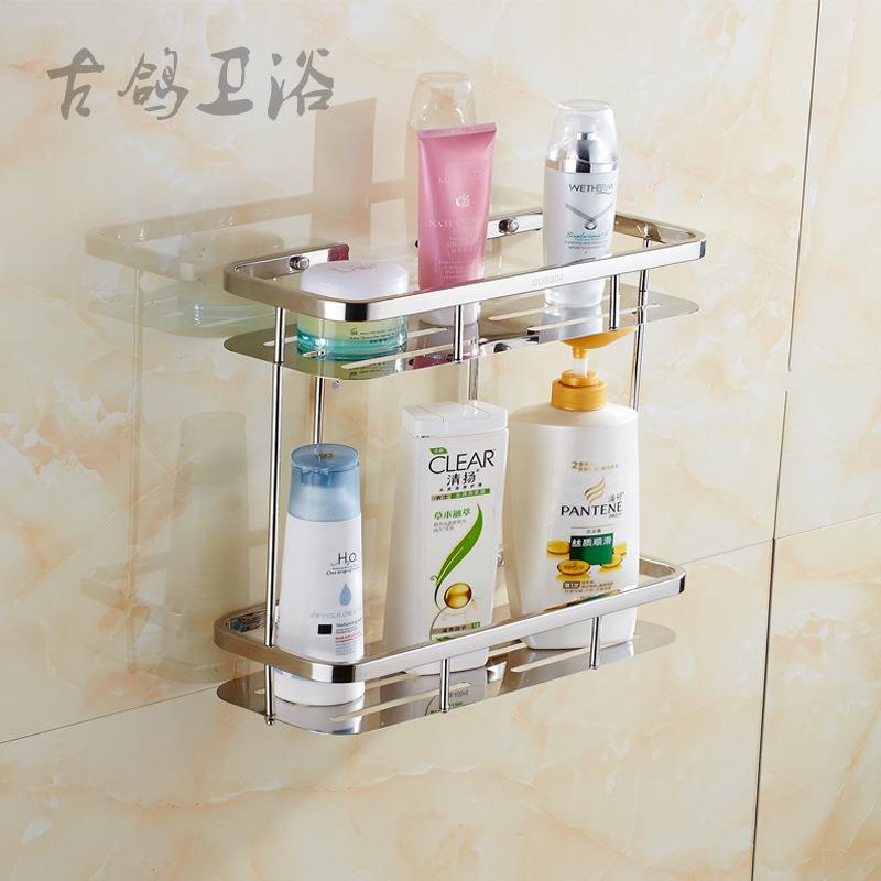 厂家直销304不锈钢角架浴室工程角架304卫生间双层角架304置物架