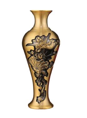 黄铜家用插花花瓶黄铜工艺品摆件客厅创意摆件
