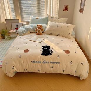 春新款 卡学风生 水洗件202518J棉印通花毛巾绣四套软糯床单床笠款