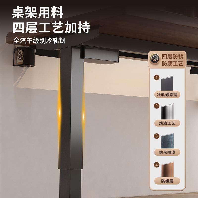实木电动升降电脑书桌家用办桌学习桌591电竞能智桌竞公桌桌子工图片