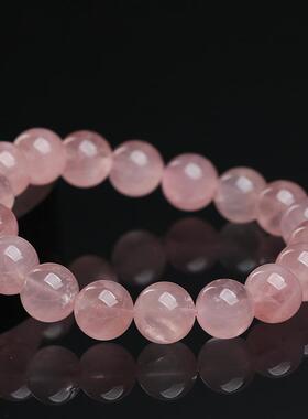 2026名都水晶 天然西柚色马粉晶手链 马达加斯加粉水晶圆珠手串