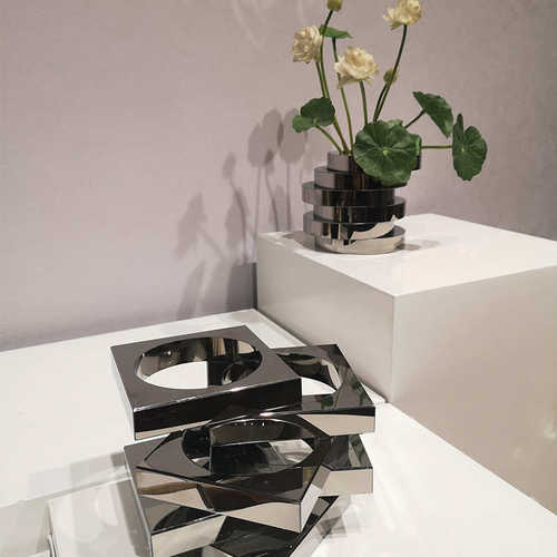 现代简约轻奢水晶花瓶花器摆件样板房售楼处博古架笔筒装饰品摆设