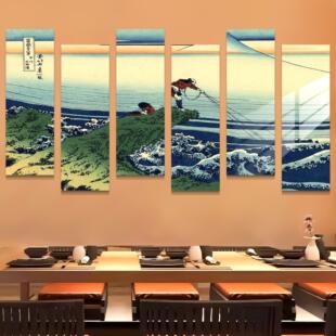 神奈川冲浪里日式装饰画寿司烧鸟店居酒屋民宿餐厅壁画浮世绘挂画
