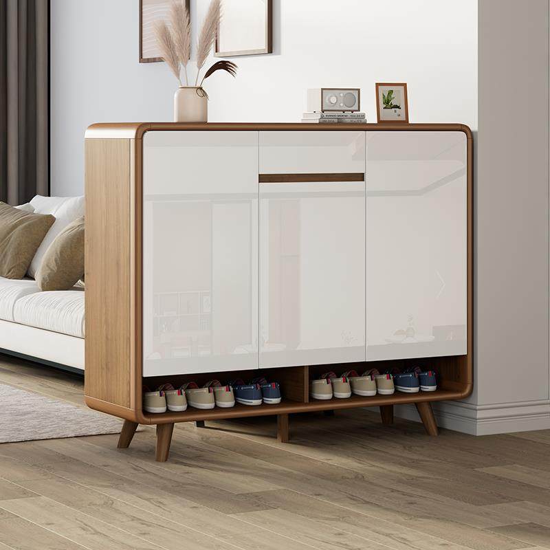 麦比梵实木入门鞋柜家用门口楼道外电梯入户进门一体靠墙玄关柜202