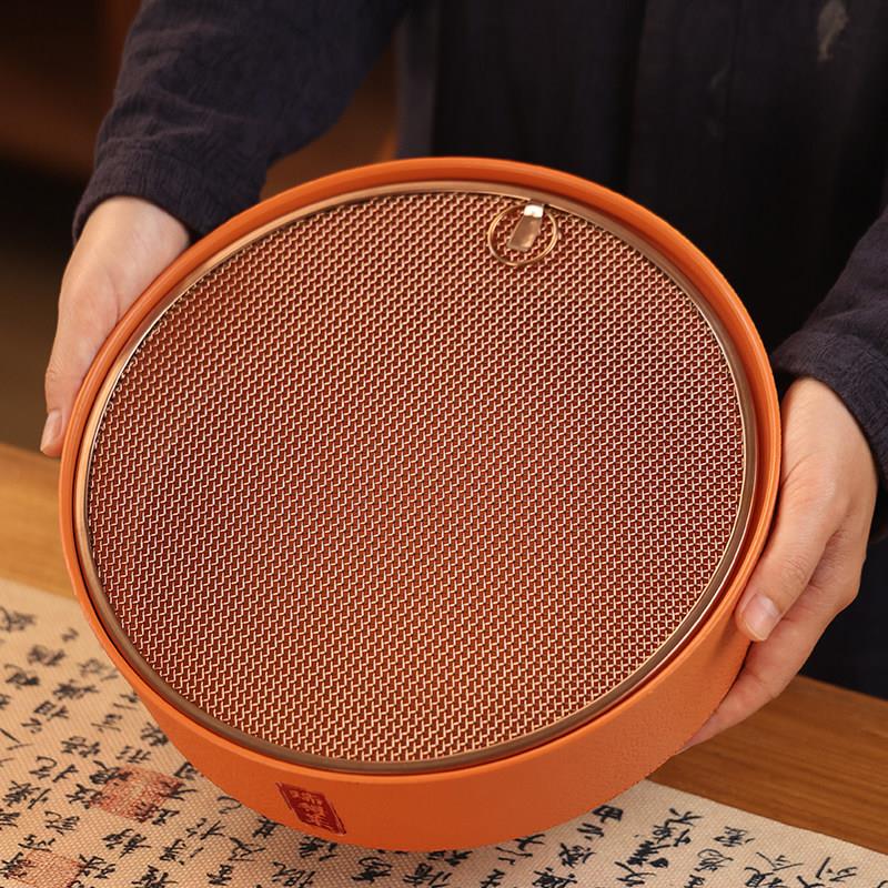 2025新款圆形不锈钢沥水小茶盘家用小型可携式茶托盘泡茶器具干泡