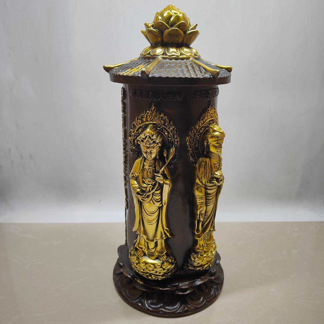 古玩仿古铜器西方三圣香筒摆件工艺品