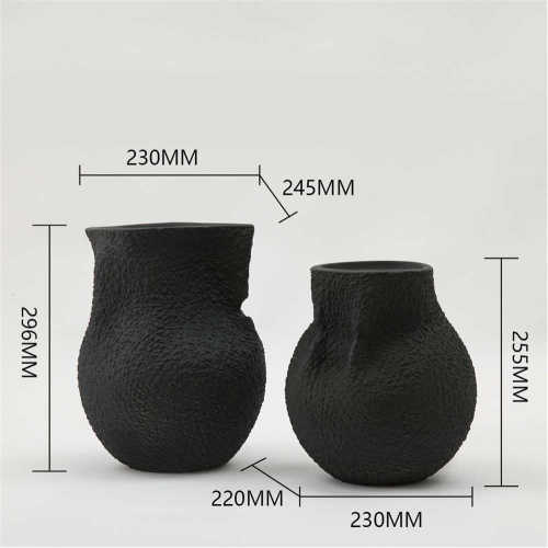 家居新厂家摆件花陶瓷花瓶器极创意样板间插花软简客厅黑白装饰品