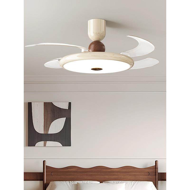 全光风谱奶油风扇灯2025新款护眼吊隐形电扇灯87智能一年体扇餐厅