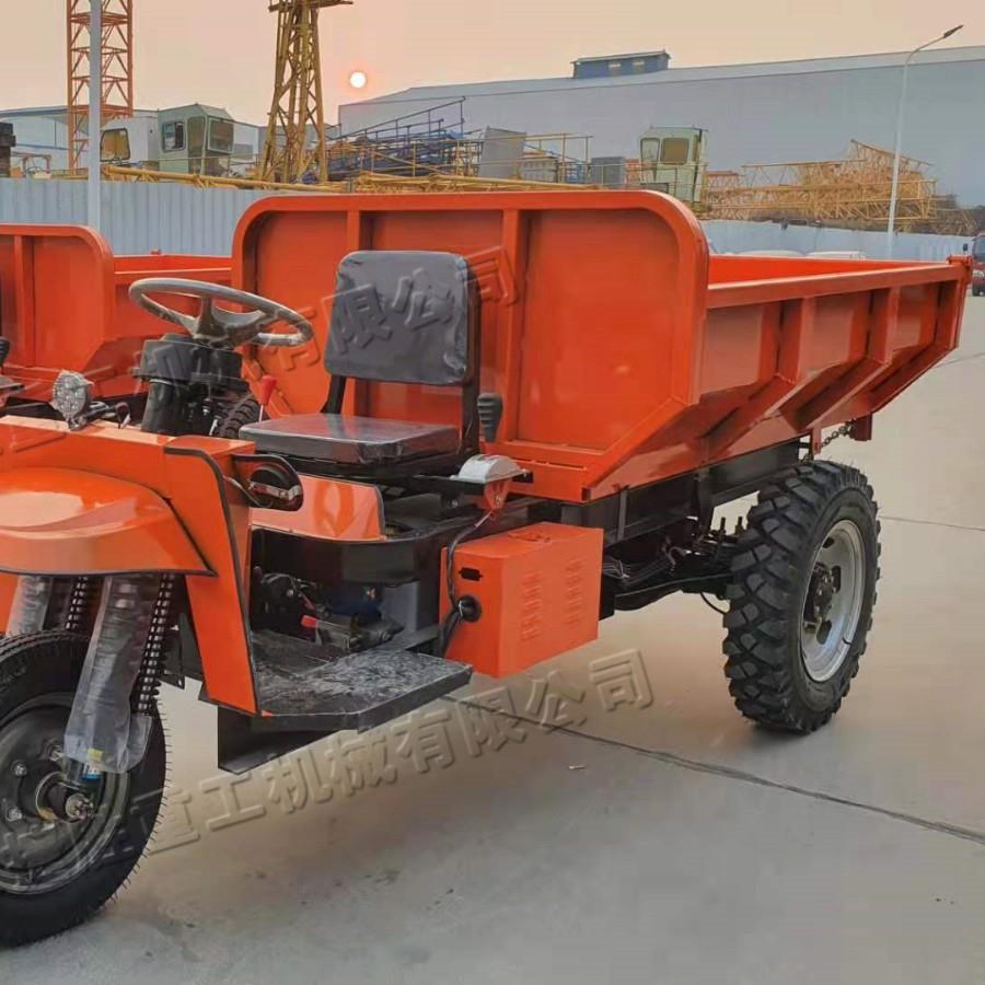 载重型电动式三轮车 矿用运输类作业设备 自卸式一体化翻斗车