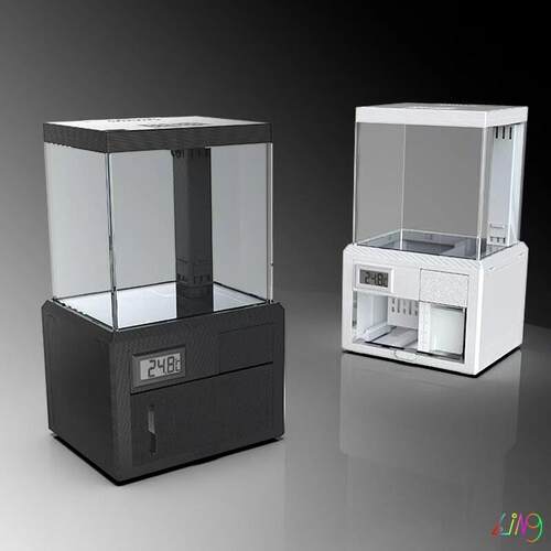 粼2代桌面微缸高颜值3d打印底滤鱼缸造景微缸超白玻璃斗鱼水草虾