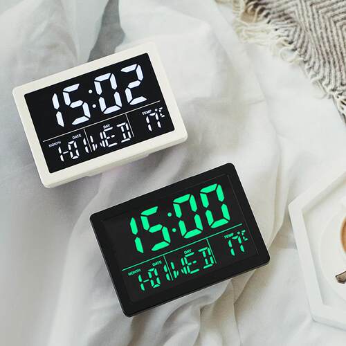 大屏简约风格LED时钟日式床头闹钟实用多功能电子钟1020