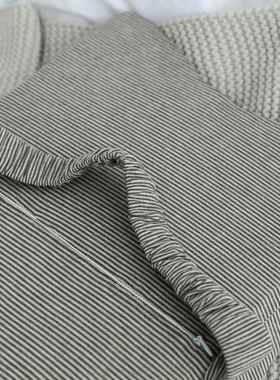 沙日系条纹忆棉腰靠靠垫记办公室发靠垫汽车座椅垫护F76STTS7腰妇