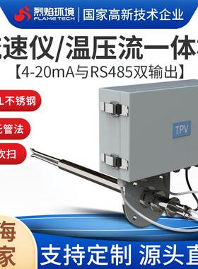 CEMS烟气流速仪温压流一体机皮托管差压法带反吹自动校准智能监测