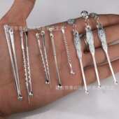 厂家直销采耳掏耳勺足银990牙签耳勺挖耳器龙凤款 耳扒剔牙棒