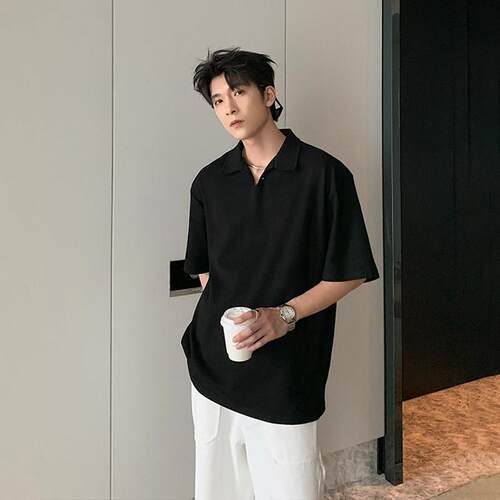HUALUN夏季短袖Polo衫痞帅Cleanfit青春活力男装宽松衬衫