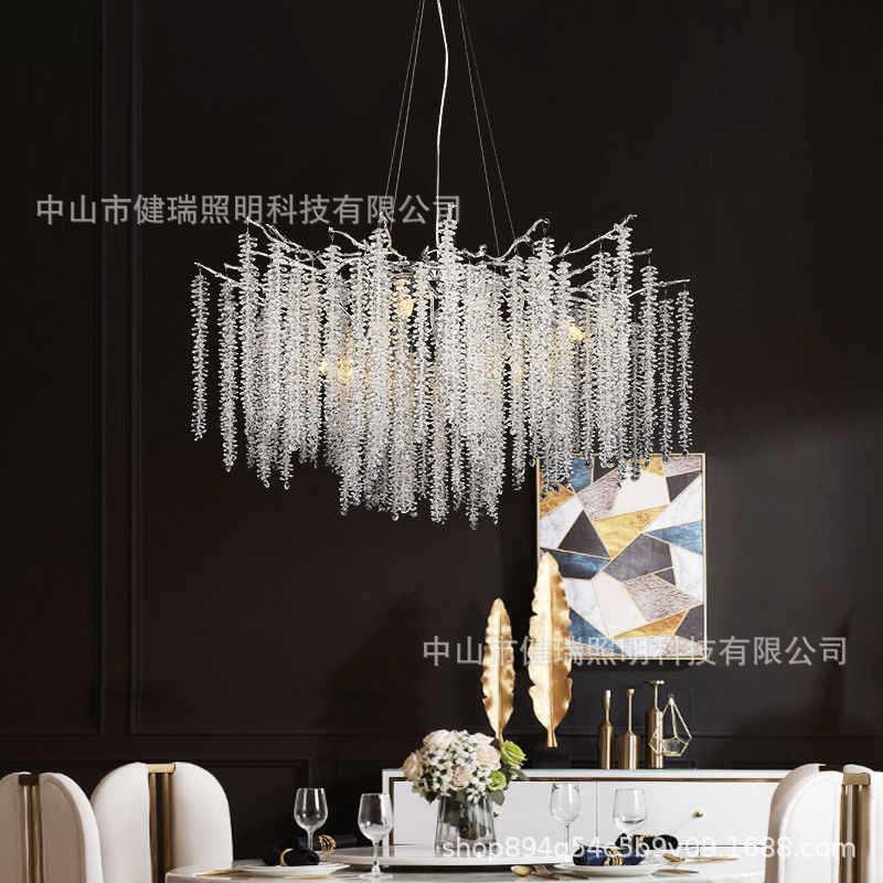 法式后现代高档轻奢水晶客厅餐厅吊灯设计师创意树枝灯饰跨境中山