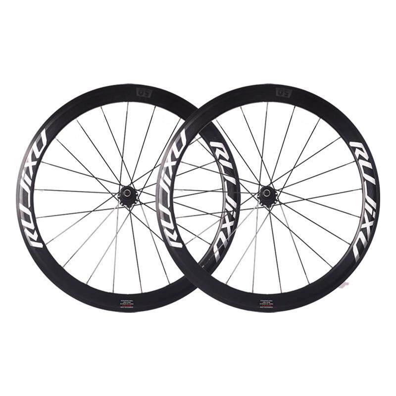 700c 50MM框高RUJIXU锐杰逊直拉破风辐条公路自行车轮组V/C刹圈刹