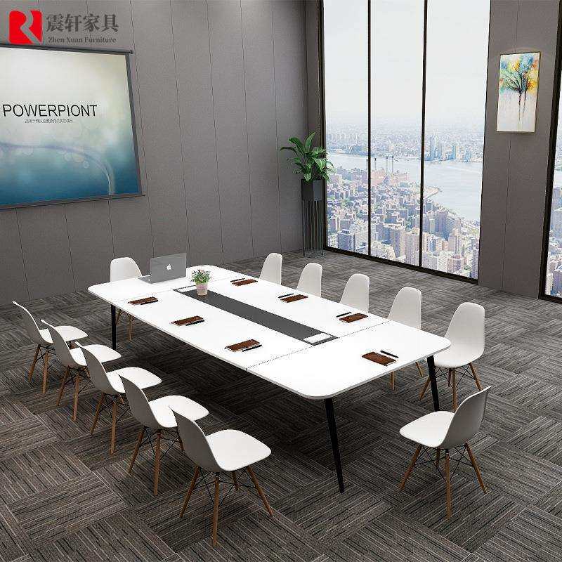 上海震轩办公家具会议桌钢木长桌简约小型会客洽谈桌椅现代会议桌