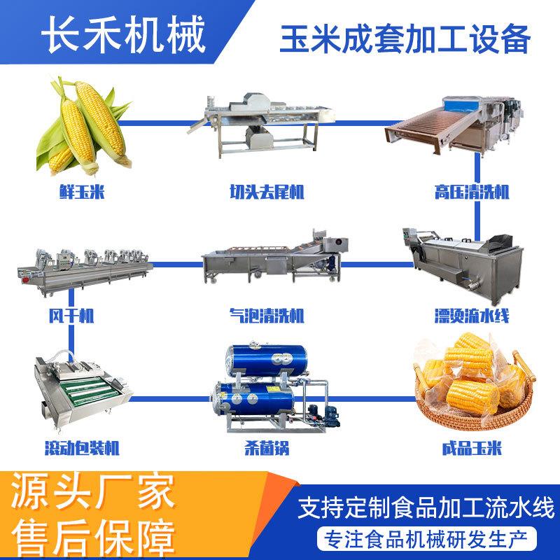 粘玉米深加工生产线 玉米清洗漂烫杀菌成套设备 玉米棒蒸煮流水