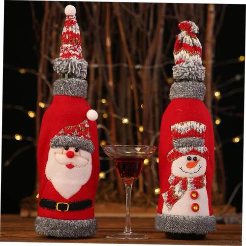 christmas decoration tree Wine bottle sleeve with hood