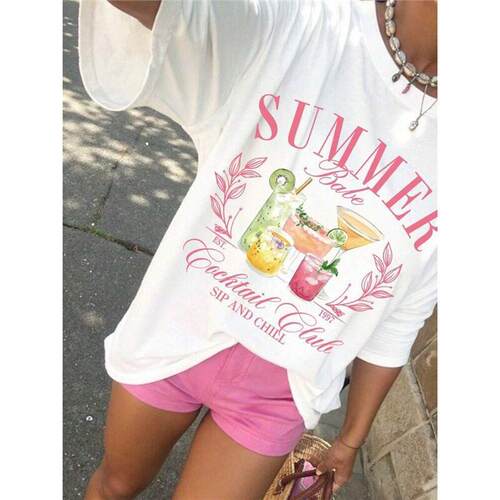 Women's Cotton Short-Sleeve Round-Crew Neck T-Shirt
