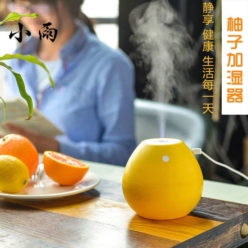 小雨柚子USB加湿器迷你家用静音 卧室便携创意雾化增湿器订制LOGO