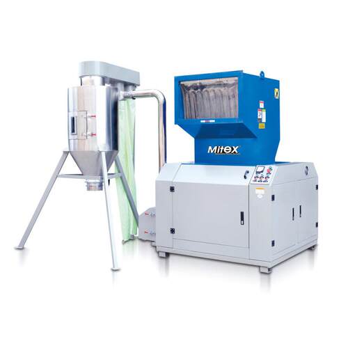 强力型隔音型集中型塑料胶头水口粉碎破碎机带自动回收系统