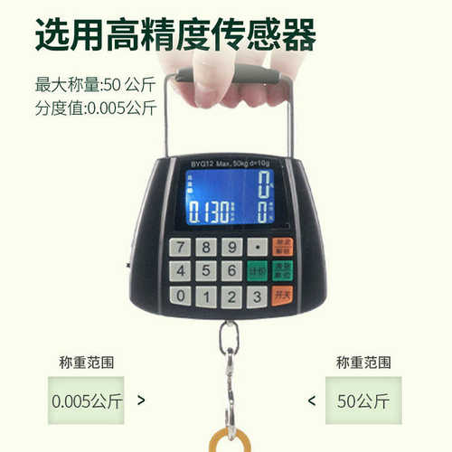 贝雅Beryl多功能便携手提秤50KG商用摆摊卖菜家用弹簧挂钩行李称